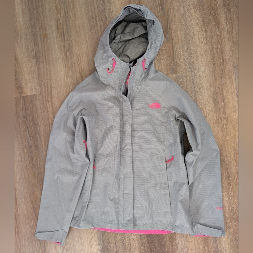 Gray with Pink The North Face Hyvent Womens Jacket Size S